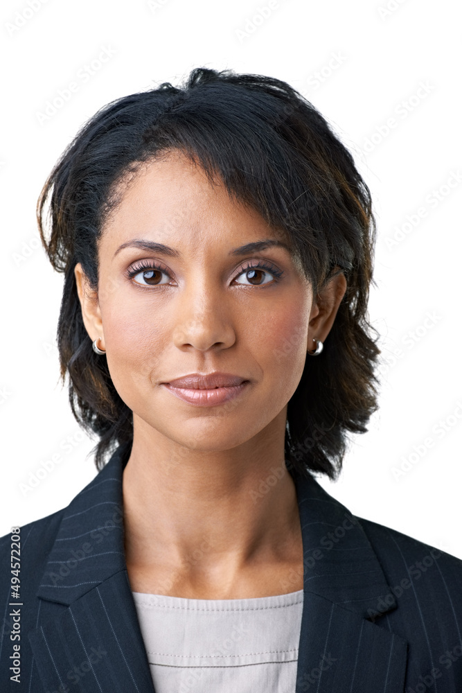 The face of corporate professionalism. Studio portrait of a successful businesswoman posing against a white background. The face of corporate professionalism. Studio portrait of a successful businesswoman posing against a white background.