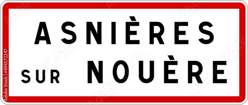 Εκτύπωση καμβά Panneau entrée ville agglomération Asnières-sur-Nouère / Town entrance sign Asni