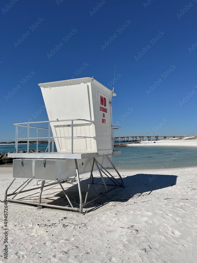 lifeguard tower on the beach Norriego Point Florida 