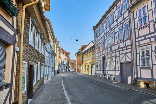 Altstadt-Impressionen, mit schönen Fachwerkhäusern, in Norddeutschland, Niedersachsen, Wolfenbüttel. © Composer