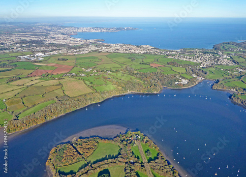 Aerial view of the River Dart and Torbay , Devon 