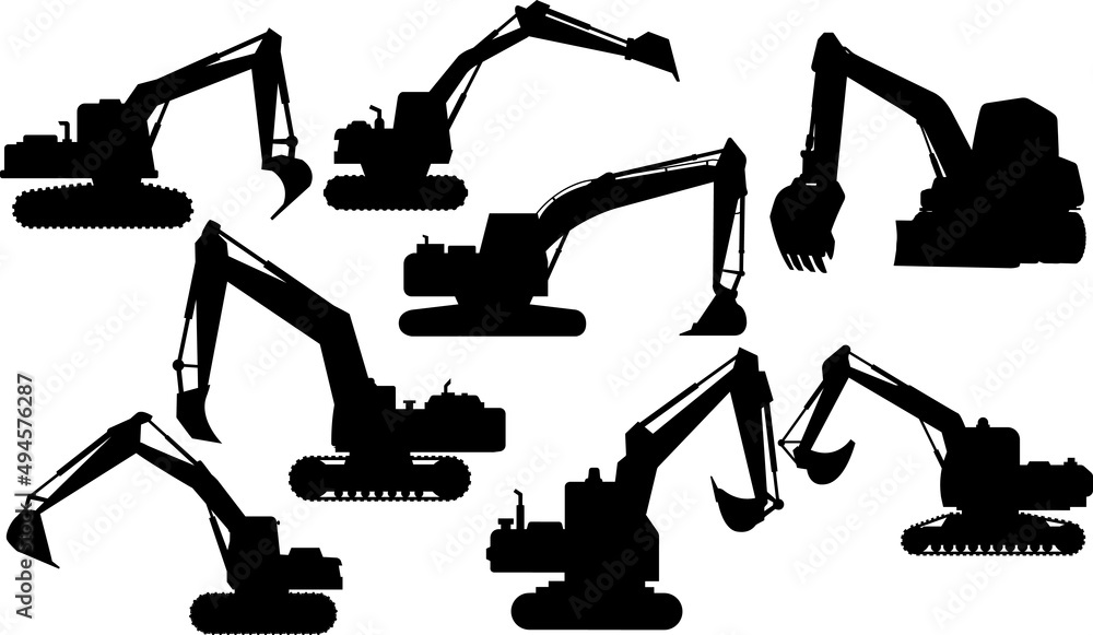 Excavator Silhouettes Excavator SVG EPS PNG Stock ベクター Adobe Stock