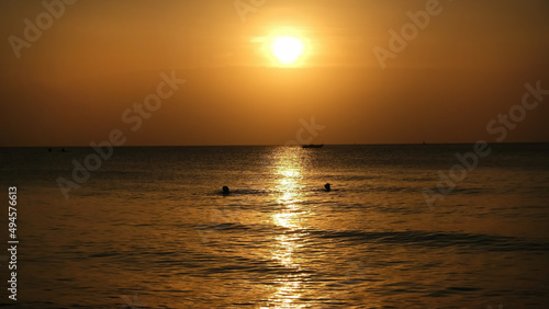 Sunset in ocean at the equator. Tanzania, Zanzibar. © alju