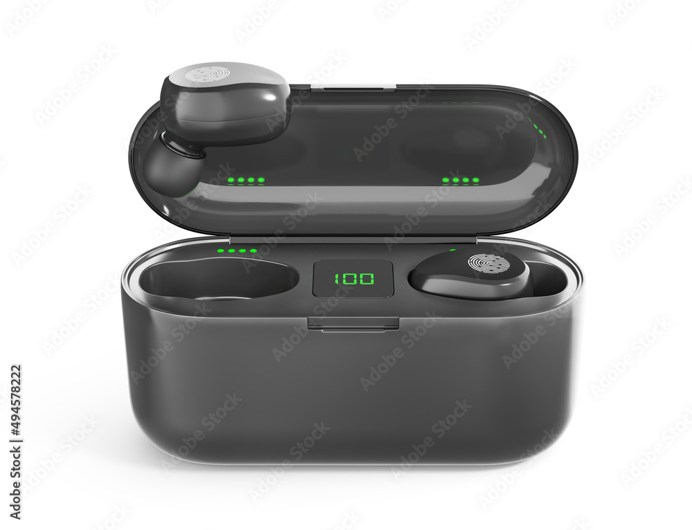 Obraz premium modern earphones isolated 3d illustration 