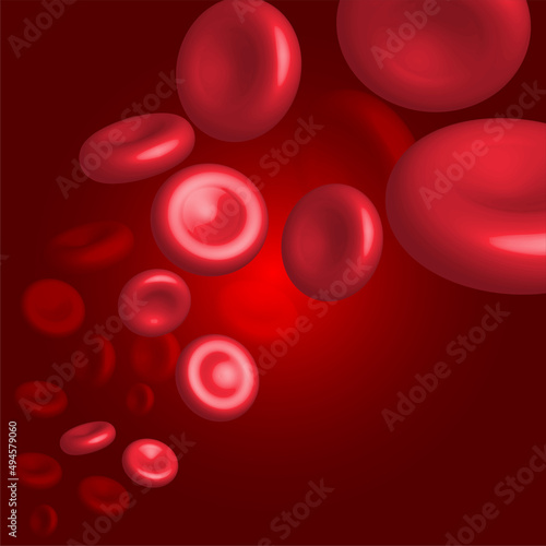 Composition of red blood cells inside an artery 
