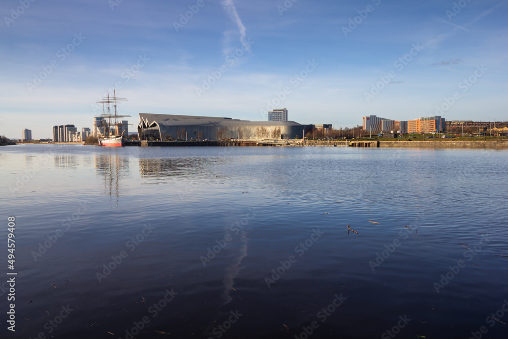 View of the river Clyde on a sunny spring day