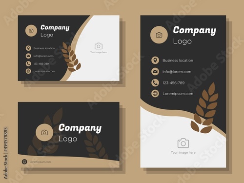 Bread bakery digital business card template, grain food corporate marketing advertisement, baker cereal wheat online invitation card, abstract flyer, creative banner design, isolated on background