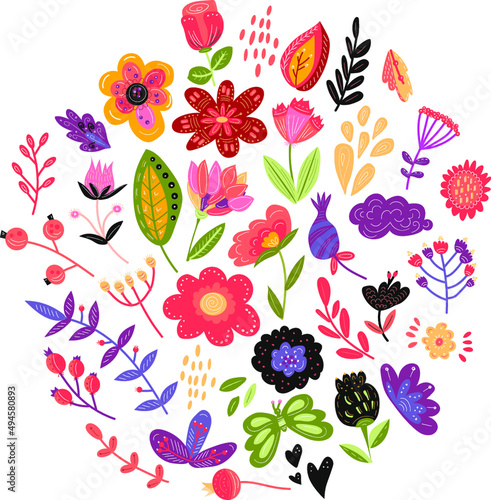 Wallpaper Mural Hand Draw Flowers Illustrations  Torontodigital.ca