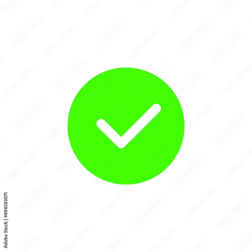 Green mark representing positive choice Green mark representing positive choice
