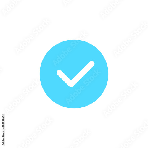 Blue mark representing positive check