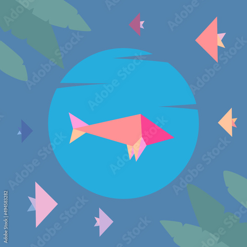 the summer background in the sea world 