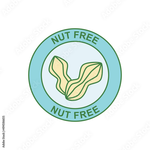 Nut free label icon in color icon, isolated on white background 