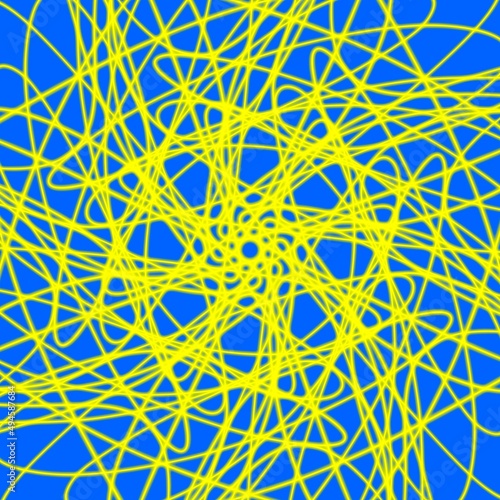 abstract neon yellow pattern on a blue background
