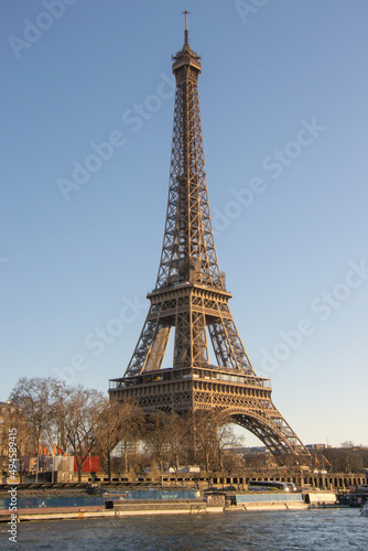 Eiffel Tower over the Seine in Paris  France