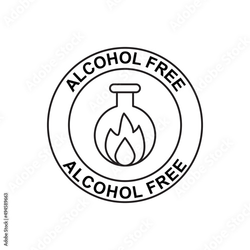 Alcohol free label icon in black line style icon, style isolated on white background