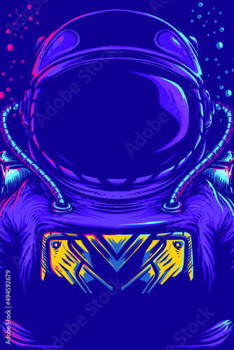 space suite punk color astronaut