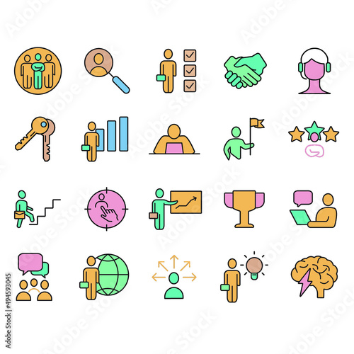 Business people icons set . Business people pack symbol vector elements for infographic web