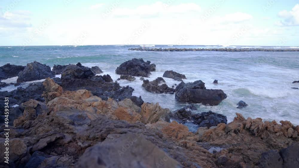Coast with heavy waves on Lanzarote
Coast with heavy waves on Lanzarote