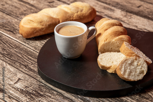 Fototapeta Naklejka Na Ścianę i Meble -  cup of coffee and bread