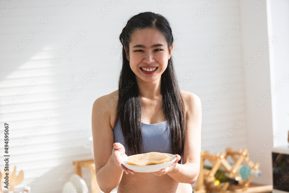 healthy food lifestyle of Asian woman with Kombucha tea drink, natural organic scoby pro biotic healthy food lifestyle of Asian woman with Kombucha tea drink, natural organic scoby pro biotic