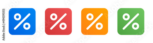 Percentage sign icon set. Percent symbol isolated on white background.