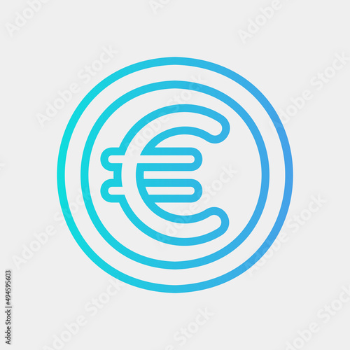 Euro coin icon in gradient style about currency, use for website mobile app presentation