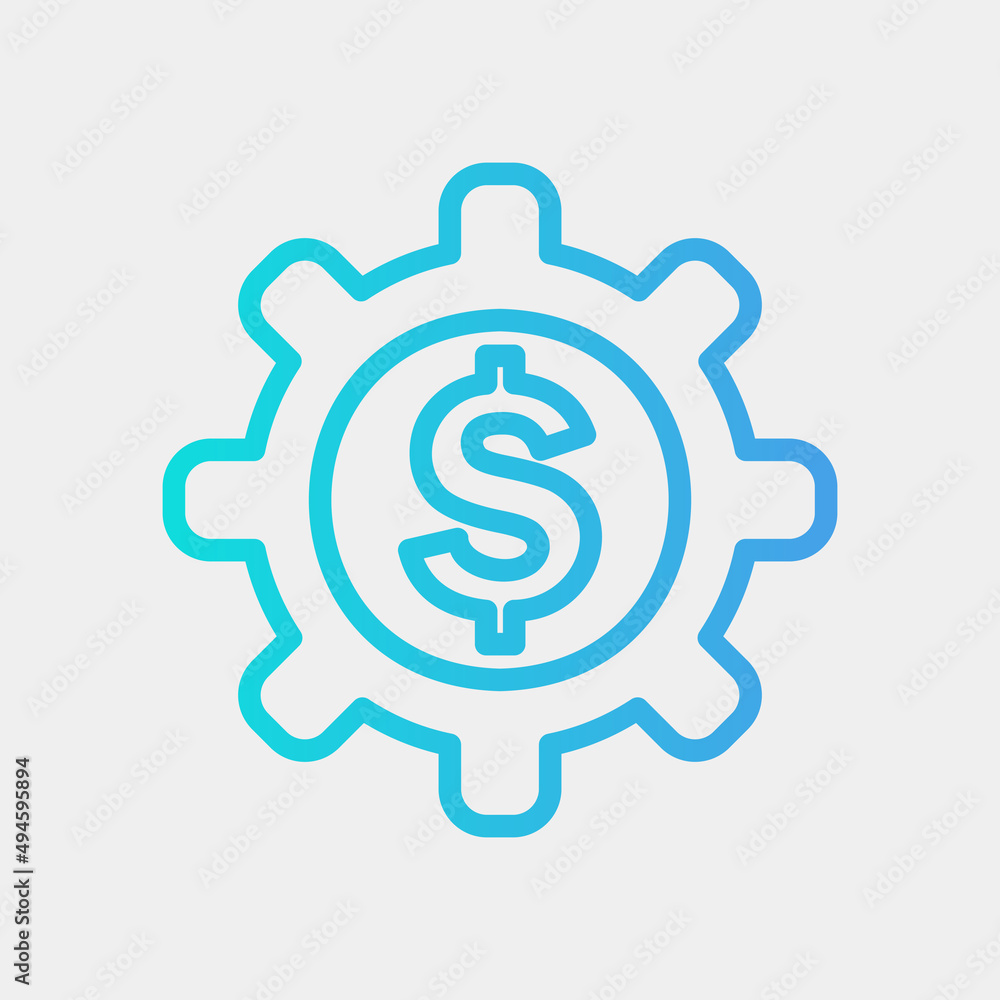 Money management icon in gradient style about currency, use for website mobile app presentation