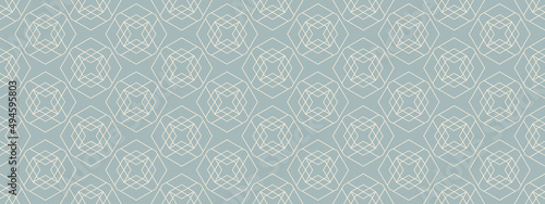 Seamless pattern with blue and white flowers