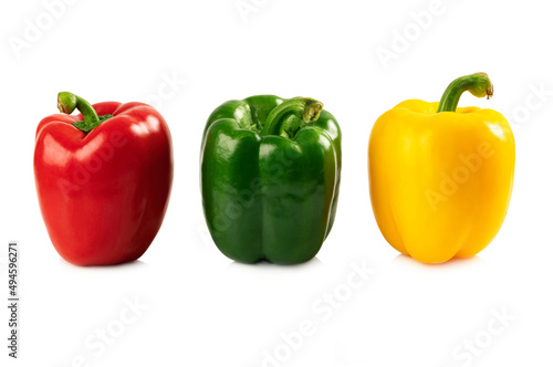 Three peppers isolated on white