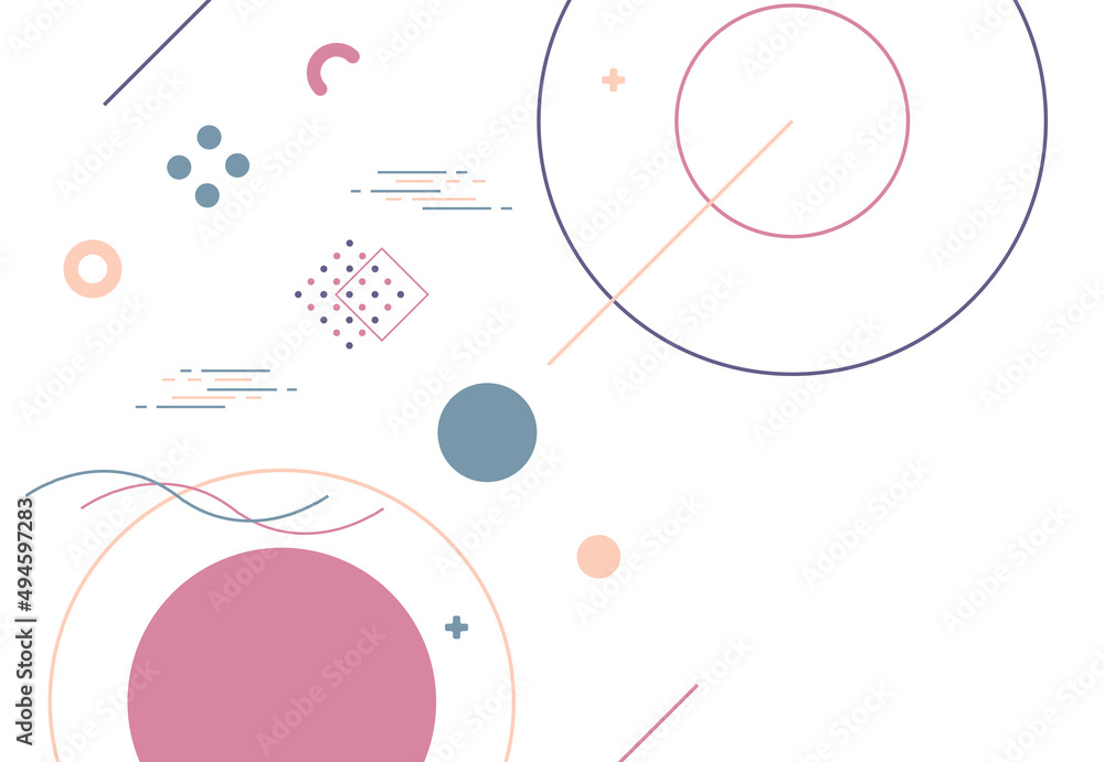 Minimal graphic design cover template with geometric shapes and lines. Pastel geometric background. Vector illustration