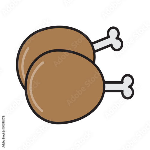 cartoon meat legs. Food illustration. Vector illustration. stock image. 