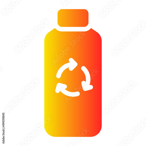 recycle bottle gradient icon