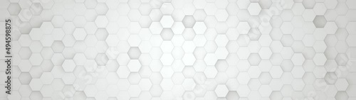 Digital geometry waves with white mesh in ultra wide angle and orthographic view. Futuristic polygon technology tiles. Animation background.