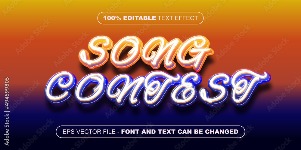 song contest 3d editable text effect