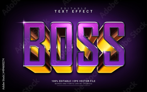 boss 3d style text effect photo