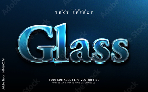 glossy glass 3d style text effect