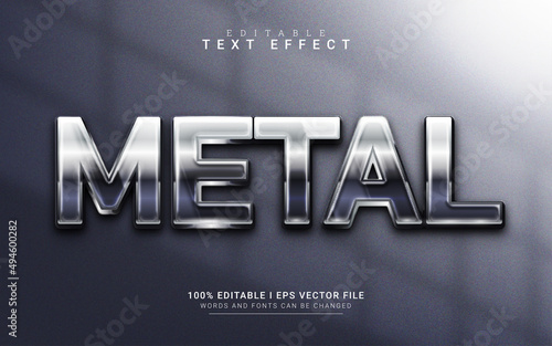 metal 3d style text effect