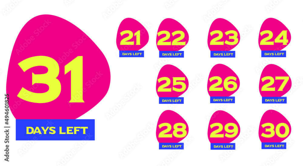 DAYS LEFT COLLECTION OF PINK AND YELLOW BALL NUMBERS BACKGROUND 3