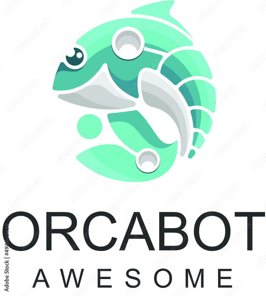 orca robot character mascot logo orca robot character mascot logo