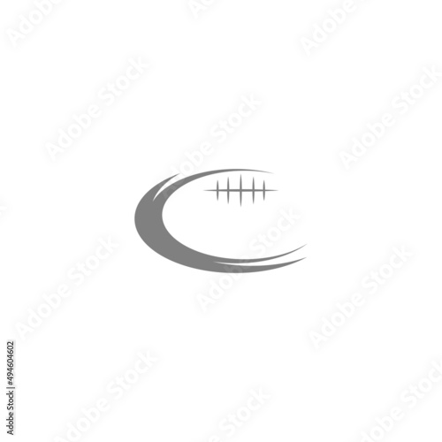 Rugby ball icon logo design