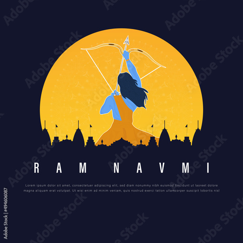 Vector illustration concept of Spring Hindu festival, Shree Ram Navami photo