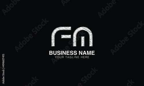 FM M fm initial logo | initial based abstract modern minimal creative logo, vector template image. luxury logotype logo, real estate homie logo. typography logo. initials logo.
