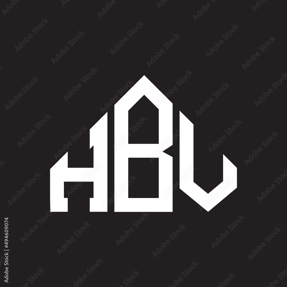 HBV letter logo design on Black background. HBV creative initials letter logo concept. HBV letter design. 
