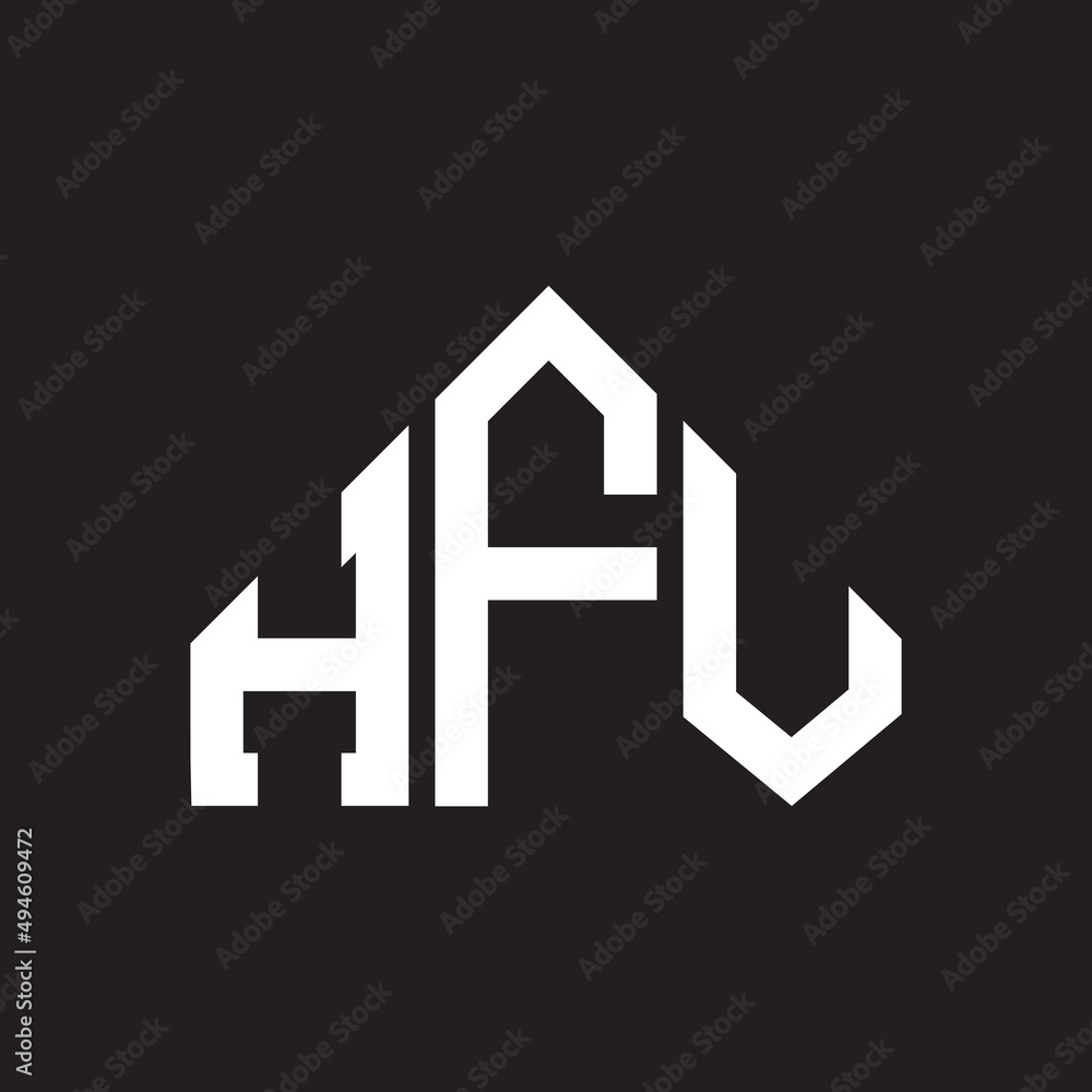 HFV letter logo design on Black background. HFV creative initials letter logo concept. HFV letter design. 