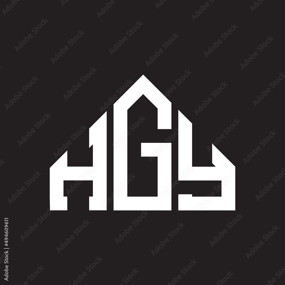 HGY letter logo design on Black background. HGY creative initials letter logo concept. HGY letter design. 