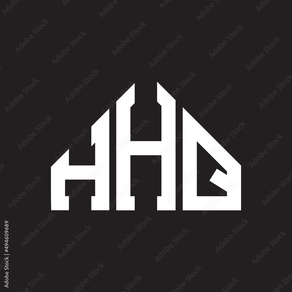 HHQ letter logo design on Black background. HHQ creative initials letter logo concept. HHQ letter design. 