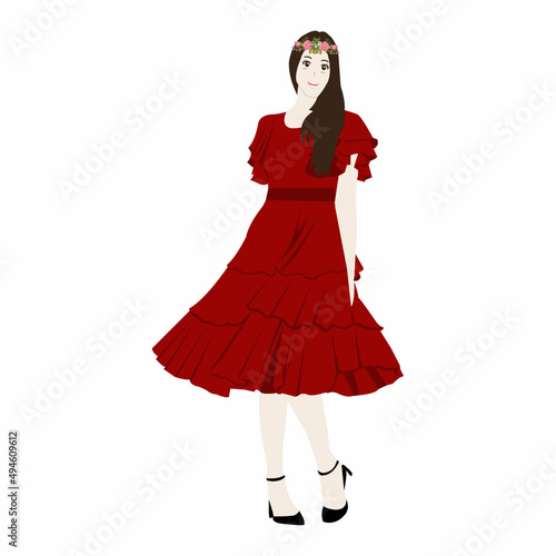 Girl wear beautiful dress for bridesmaids