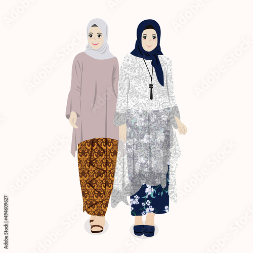 Girls wear kebaya and batik for bridesmaids