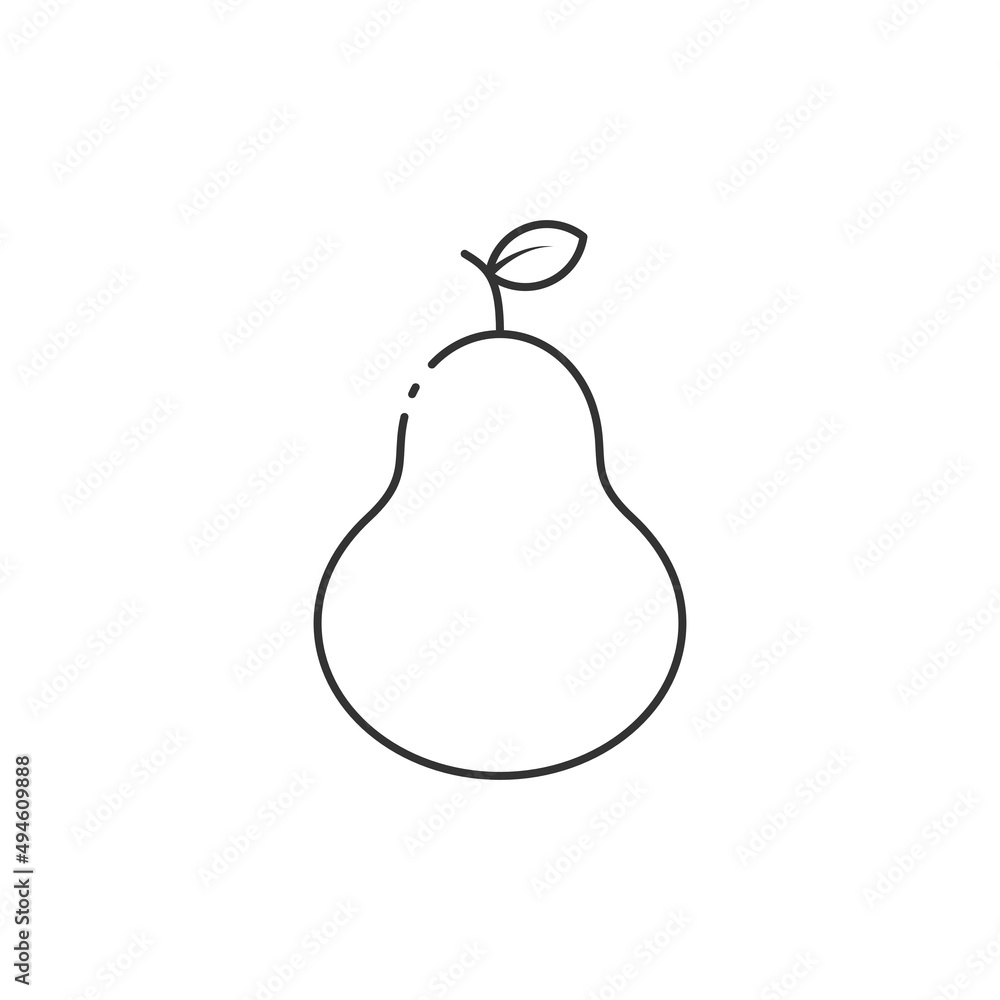 Outline icon of pear vector illustration Outline icon of pear vector illustration