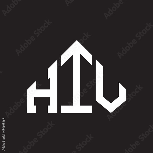 HIV letter logo design on Black background. HIV creative initials letter logo concept. HIV letter design. 